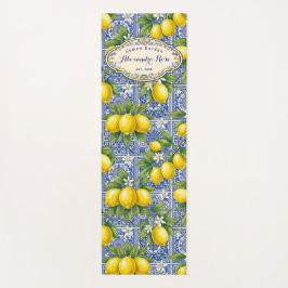 Esterilla De Yoga Azulejo de País Francés Limón con Nombre Monograma
