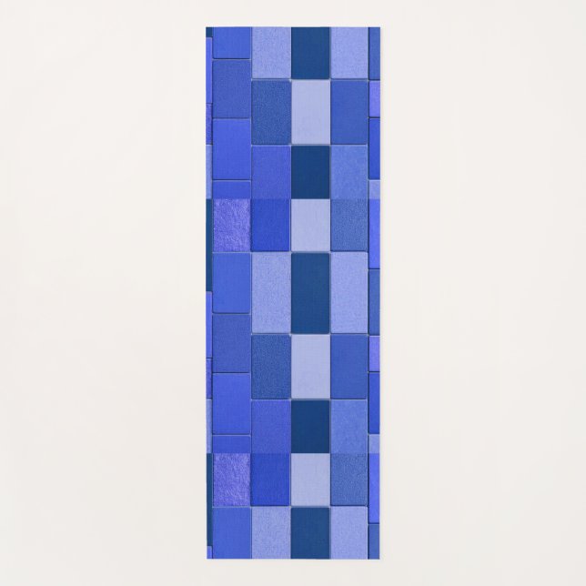 Esterilla De Yoga Azulejos de mosaico azul (Anverso)