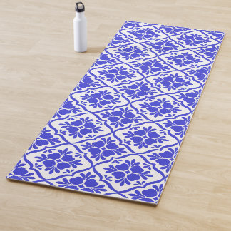 Esterilla De Yoga Azulejos mediterráneos azules vintage