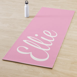 Esterilla De Yoga Baby Pink Bliss Nombre Personalizado Letra Cursi