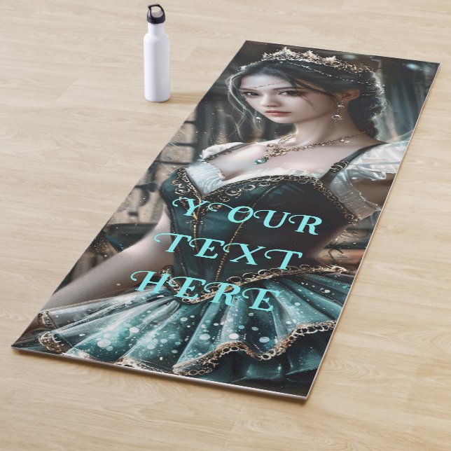 Esterilla De Yoga Bailarina de ballet en tuTu verde y alas de hadas (In situ)