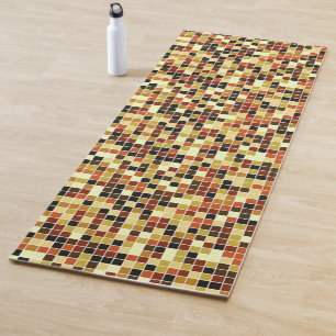 Esterilla De Yoga Baldosas de piscina, mosaicos marrones, patrón geo