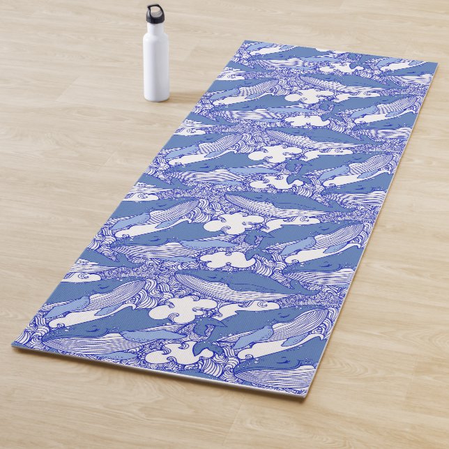 Esterilla De Yoga Ballena monocromática azul (In situ)