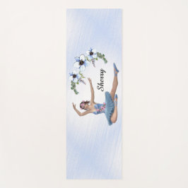Esterilla De Yoga Ballerina con nombre personal azul