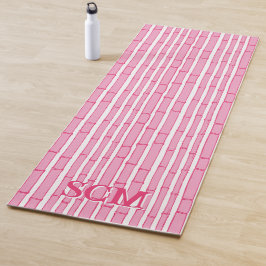 Esterilla De Yoga Bambooey Bamboo Stripe in Pink Personalized