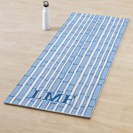 Esterilla De Yoga Bambooey Raya de Bambú en Azul Personalizado