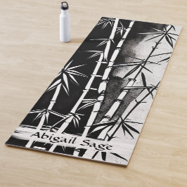 Esterilla De Yoga Bambú moderno blanco y negro personalizado