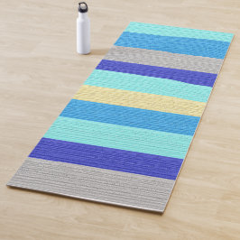 Esterilla De Yoga Bandas azules y doradas