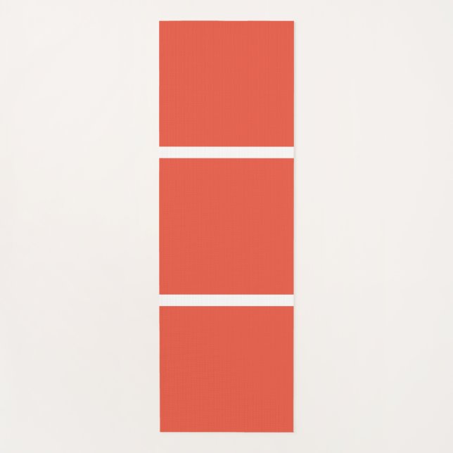 Esterilla De Yoga Bandas blancas Naranja negrita ancha de gran tamañ (Anverso)