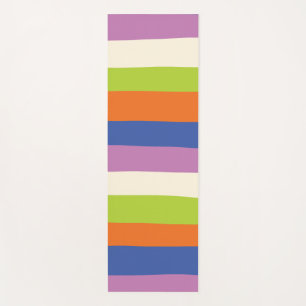 Esterilla De Yoga Bandas desiguales: azul, Naranja, púrpura, verde y