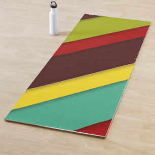 Esterilla De Yoga Bandas diagonales multicolores