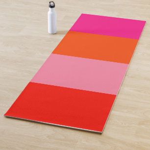 Esterilla De Yoga Bandas Naranjas brillantes y rosadas