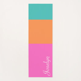 Esterilla De Yoga Bandas rosadas, Naranjas y azules con nombre Minim
