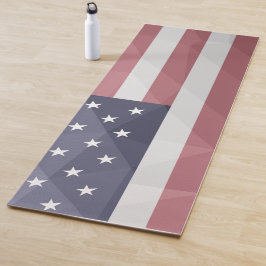 Esterilla De Yoga Bandera de Estados Unidos Malla Geométrica Red Whi