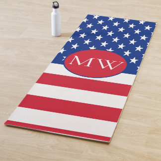Esterilla De Yoga Bandera estadounidense Monogramada (1 lado)