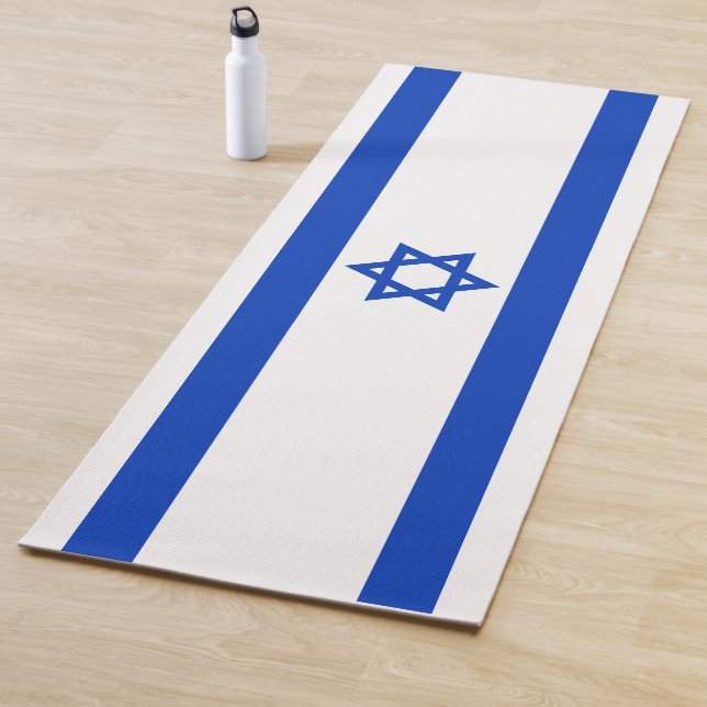 Esterilla De Yoga Bandera israelí azul y blanca moderna (In situ)