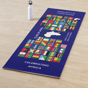 Esterilla De Yoga BANDERAS DE CELEBRACIÓN azul personalizado DE ÁFRI