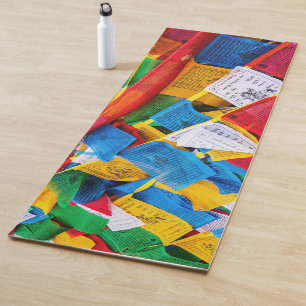 Esterilla De Yoga Banderas de oración tibetana coloridas - Tíbet