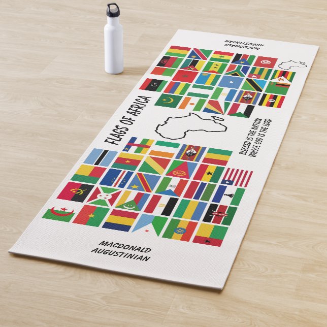 Esterilla De Yoga BANDERAS personalizadas de AFRICA White (In situ)