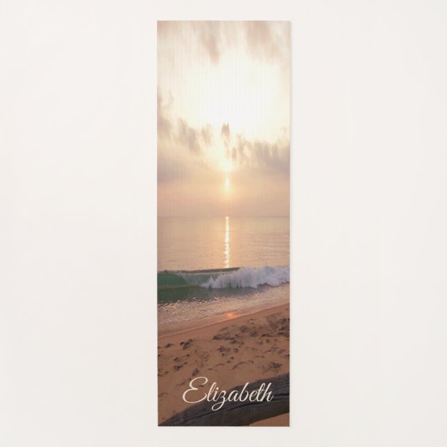 Esterilla De Yoga Beach Sunset,Sand ,Waves-Personalizadas (Anverso)