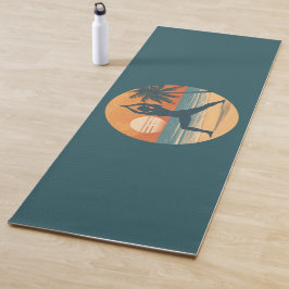 Esterilla De Yoga Beach Sunset Yogi Silhouette | Coastal Life Teal 