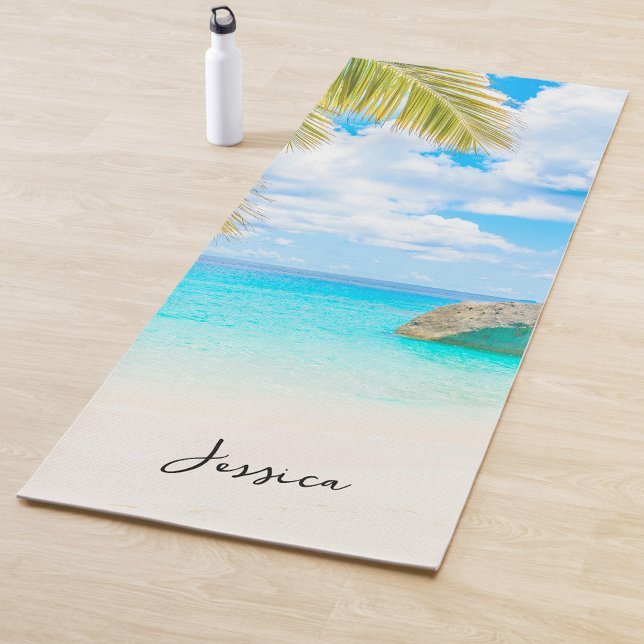 Esterilla De Yoga Beautiful Tropical Beach with Script  (Subido por el creador)