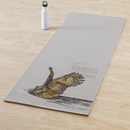 Esterilla De Yoga Bella Lechuza Pesquera Peligrosa Pintada A Mano