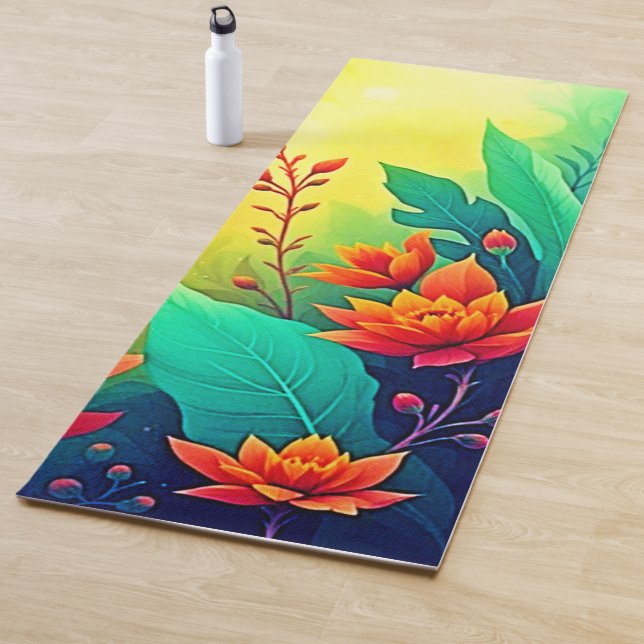 Esterilla De Yoga Belleza floral vibrante abstracta (In situ)