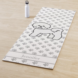 Esterilla De Yoga Bichon Frise Perro de Dibujos Animados Lindo Con N