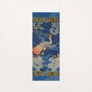 Esterilla De Yoga Bird Blue Chinese Embroidery Vintage