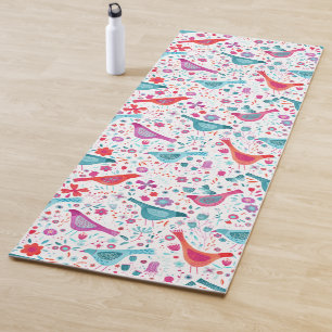 Esterilla De Yoga Bird Watercolor Floral Boho