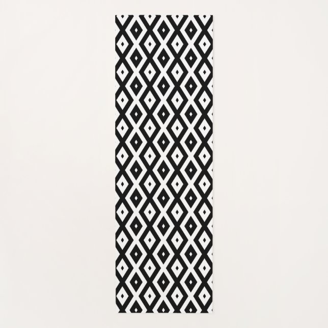 Esterilla De Yoga Black and white diamond pattern (Anverso)