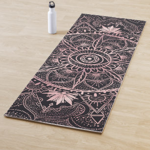 Esterilla De Yoga Black Pink Eye Mandala