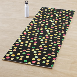 Esterilla De Yoga Black With Coloured Dots Yellow Pattern Yogamat