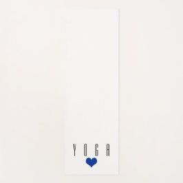 Esterilla De Yoga Blanco con texto negro Corazón azul