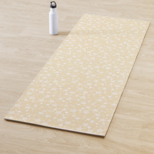 Esterilla De Yoga Blanco sobre amarillo Patrón de estrellas de imp