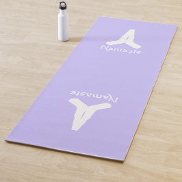 Esterilla De Yoga Blanco sobre Lavender Namaste Mudra Manos
