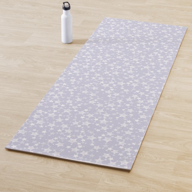Esterilla De Yoga Blanco sobre morado seco | Patrón de estrellas de  (In situ)