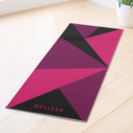 Esterilla De Yoga Bloques de color de triángulo rosa, negro y morado