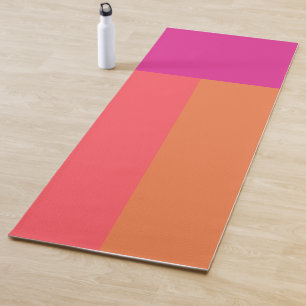 Esterilla De Yoga Bloques De Color Rosado Y Naranja Caliente
