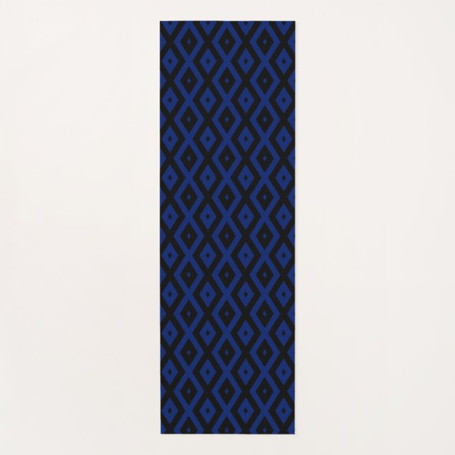 Esterilla De Yoga Blue and black diamond pattern (Anverso)