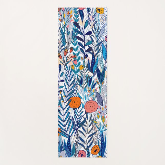 Esterilla De Yoga Blue Bold Wildflowers (Anverso)