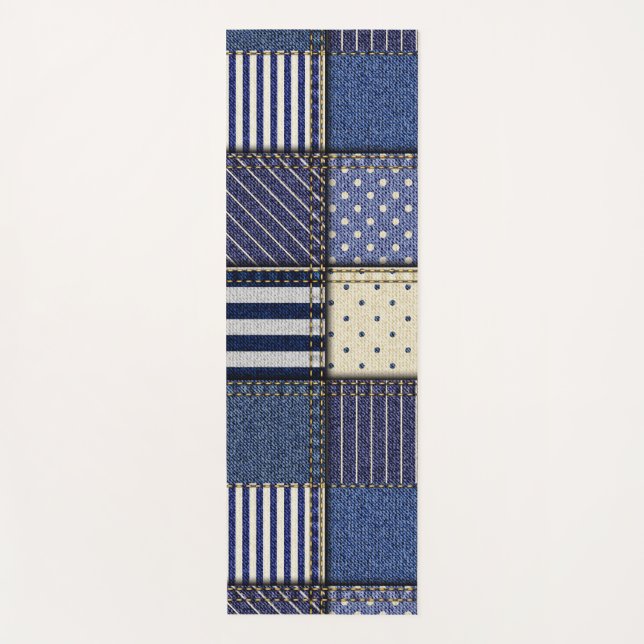 Esterilla De Yoga Blue Denim Patchwork (Anverso)