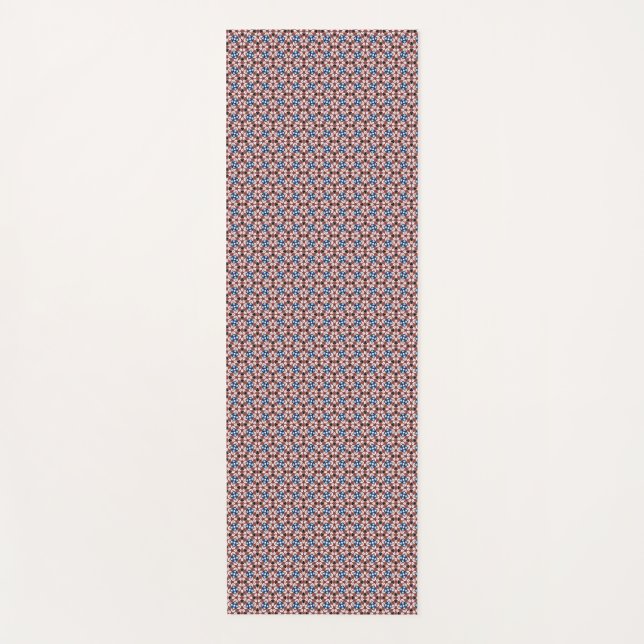 Esterilla De Yoga Blue Floral  Pink and Brown (Anverso)