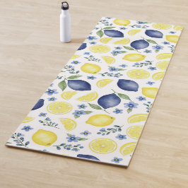 Esterilla De Yoga Blue French Country Lemon Pattern