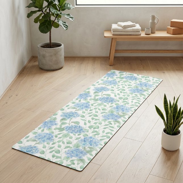 Esterilla De Yoga Blue Green Wildflower Watercolor (Blue Green Wildflower Watercolor Yoga Mat)