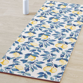 Esterilla De Yoga Blue Watercolor Lemon