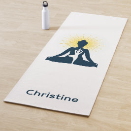 Esterilla De Yoga Blue-White Yoga Pose y Custom Name
