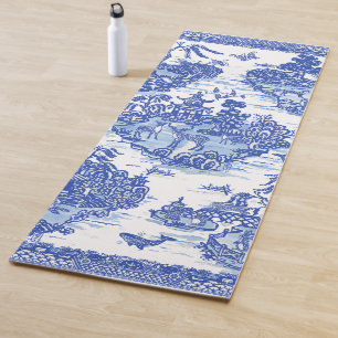 Esterilla De Yoga Blue Willow Animal Rabbit Deer Fox Bird Toile