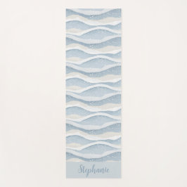 Esterilla De Yoga Blue Winter Snowfall Wave Personalized Pattern